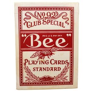 Vintage Bee Playing Cards No 92 Club Special Bee Playing Cards Back No 67